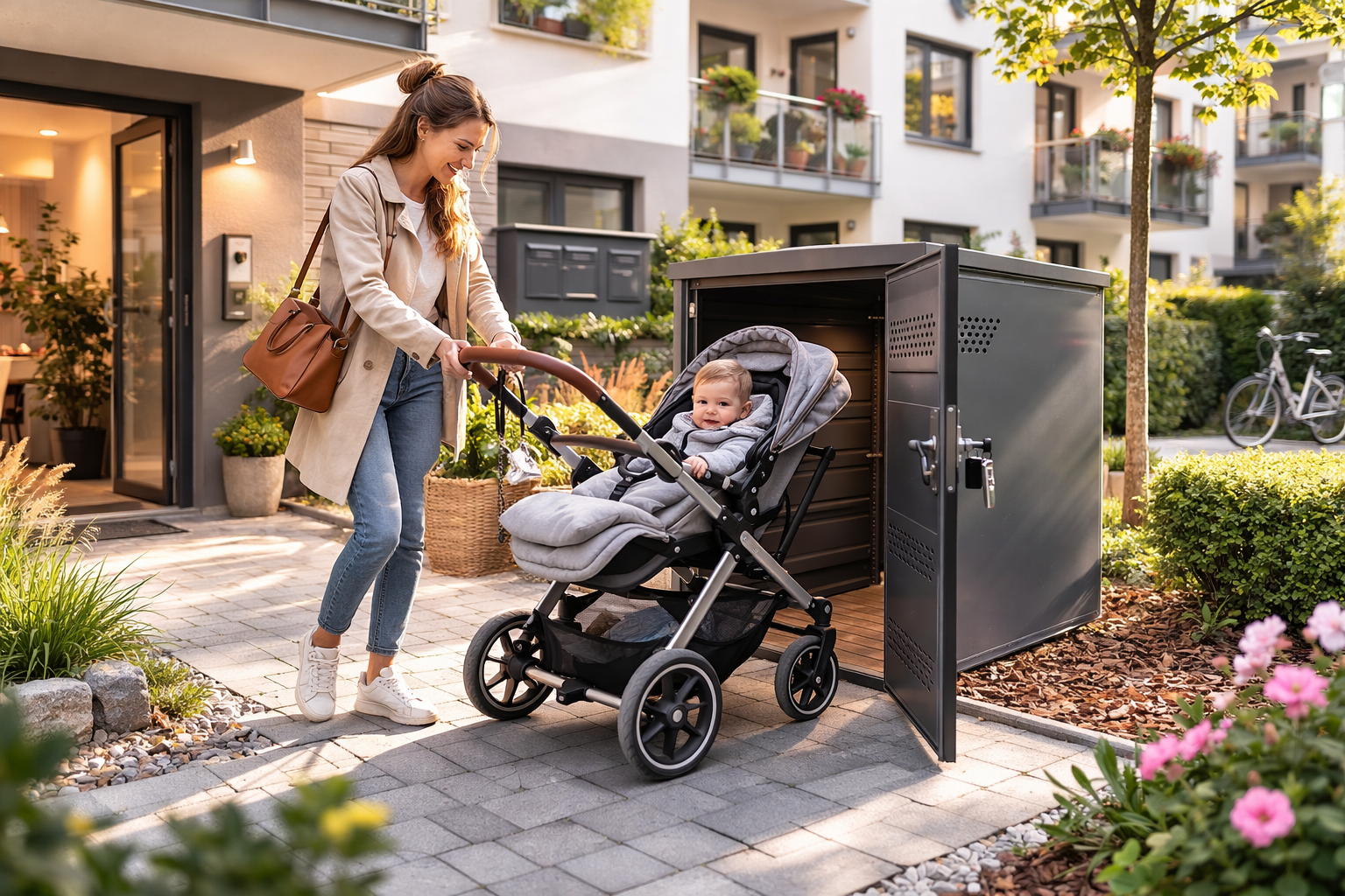 Kinderwagen unterstellen: Garage, Treppenhaus oder Wohnung?  Deutsche  Rollatorgaragen