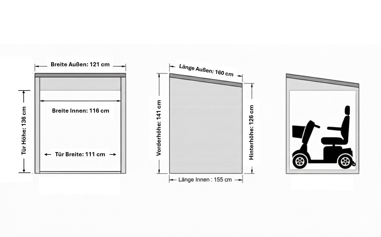 scooter garage maße